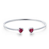  silver zirconia heart bracelet bangle