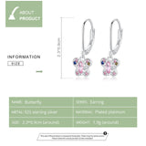 925 Sterling Silver Romantic Butterfly Hoop Earrings Precious Jewelry For Women