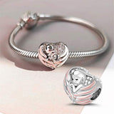 Baby Charm Bead 925 Sterling Silver Sleeping Baby Wrapped in Angel Wings Charm with CZ Fit for Bracelet Charm Gifts for Mothers Friends