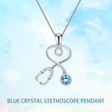 925 sterling silver Stethoscope pendant necklace with 18 inch chain