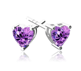 Heart Purple Zirconia Design Earrings Beautiful Jewelry Women Earrings