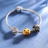 Halloween  Pumpkin Charms 925 Sterling Silver The Light of Halloween Christmas Charms for  Women