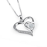 New Design  Heart Necklace Heart Shaped White Round Zircon Necklace