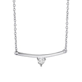 Bar Necklace Choker Cubic Zircon Rhodium Plating Silver Necklace