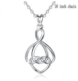 925 Sterling Silver Geometrical line Pendant Necklace Irish Celtic Knot Necklace with box simple jewelry For Women