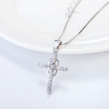 Religious White Cubic Zirconia Necklace Factory 925 Sterling Silver Necklace
