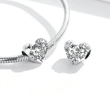 925 Sterling Silver Exquisite Heart shape Butterfly Charm For Bracelet  Fashion Jewelry For Women