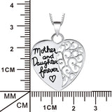 Mother and Daughter forever necklace heart loving silver necklace