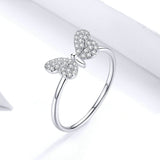 925 Sterling Silver  Butterfly Finger Rings for Girlfriend Engagement Statement Jewelry