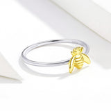 S925 Sterling Silver Bee Ring Color Separation Plating Ring