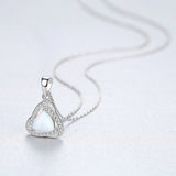 Birthstone cubic Zircon Heart Pendant S925 Sterling Silver Necklace for birthday gift