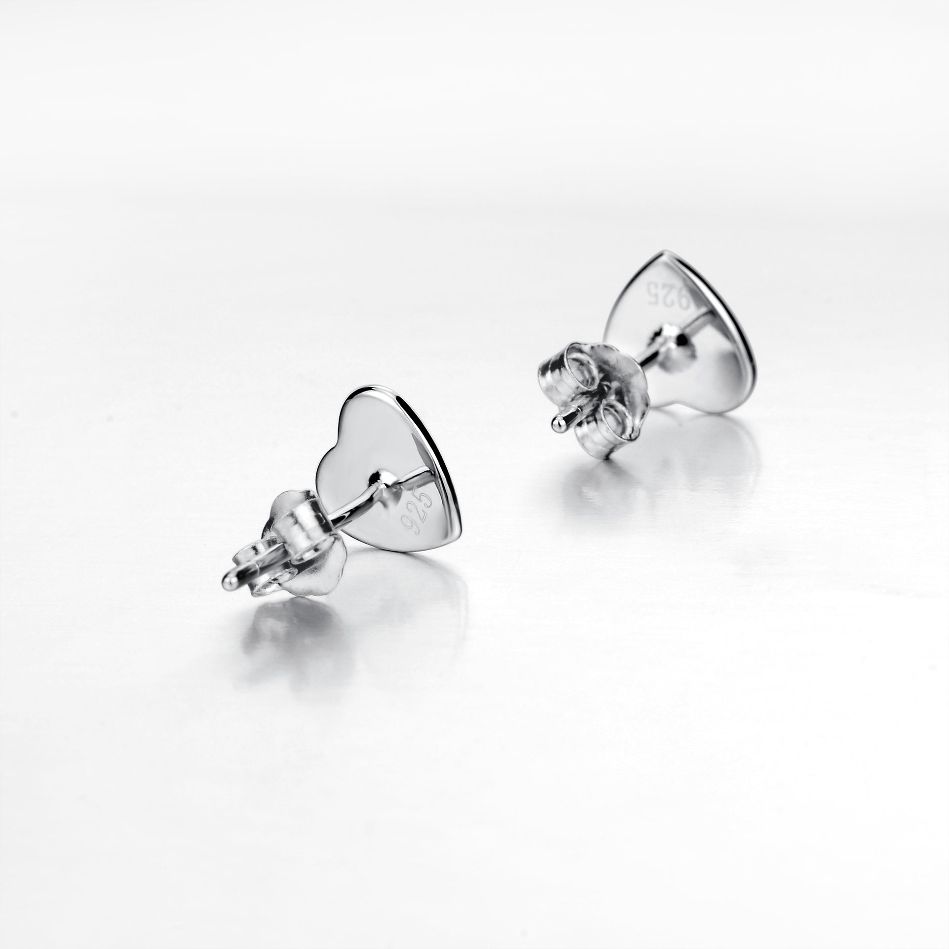 Rhodium Plating Heart Shape Earrings Mini Fashionable Design