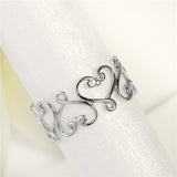 Simple Jewelry Cubic Zirconia Rings Customized Heart Rings
