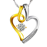 S925 Sterling Silver Creative Detachable Two-In-One Love Pendant Necklace Female Jewelry Cross-Border Exclusive