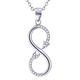Fashion Infinity Necklace 925 Sterling Silver Cubic Zirconia Jewelry For Woman