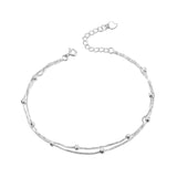 Bead Anklet Summer Jewelry Foot Accessory Silver Anklet Women