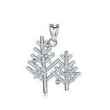 Snowflake Zircon S925 Sterling Silver Necklace Pendant Fashion Jewelry for Christmas Tree