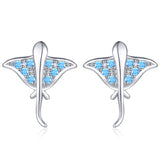 Petite and Lovely Crystal Zircon Animal Stud Earrings S925 Sterling Silver Earrings