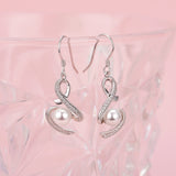 High Quality New Design 925 Silver Sterling Drop Pearl Earrings for Women