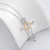 Celtic Knot Cross Necklace 925 Sterling Silver Jewelry Cross Pendant
