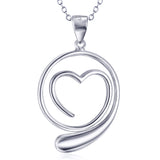 Double Hearts Shaped Necklace Wedding Customed 925 Sterling Silver Cubic Zirconia Jewelry For Woman