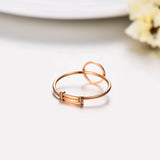 18K Gold Japanese And Korean Temperament Simple New Hollow Circle Adjustable Ring