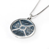 Engrave Lovers Round Heart and Circle Necklace