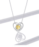 925 Sterling Silver Simple Heart Triple Pendant Necklace Fashion Jewelry For Gift