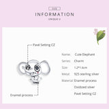 925 Sterling Silver Life-like Elephant for DIY Bracelets Style Precious Jewelry For Women