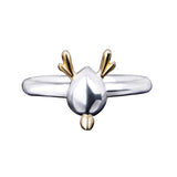 Opening ring elk adjustable size design sterling silver ring