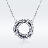 S925 sterling silver minimalist pendant necklace oxidized zircon necklace