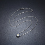 S925 sterling silver evil eye white gold plated zircon pendant necklace