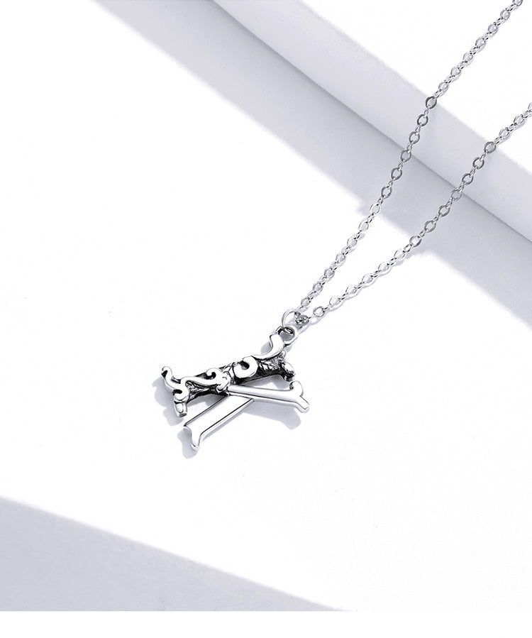 925 Sterling Silver Vintage Letter K Alphabet Pendant Necklace Fashion Jewelry For Women