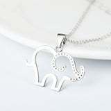 Cute Animal Elephant Shaped Necklace Wholesale 925 Sterling Silver Jewelry For Woman And Man