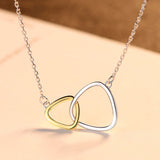 Interlock Triangle Necklace Two Tone 925 Sterling Silver Necklace With 18inch