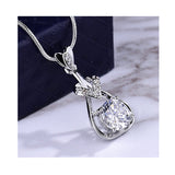 S925 Sterling Silver Creative Wedding Love Necklace Female Jewelry Micro-Inlaid Zircon Clavicle Chain Cross-Border