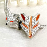 Animal Charms Animal Head Theme  925 Sterling Silver Fox Charms Fits Bracelet  Women Men Girls Boys Gifts