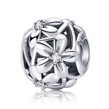 Silver Zirconia Flower Charms
