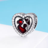 S925 sterling silver oxidized Epoxy zircon great mother love Charms