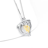 Gold Linked Heart Dolphin Necklace Mother, Daughter, Grandmother Necklace