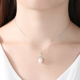 Infinity flower freshwater Pearl silver pendant  Sterling silver temperament women necklace