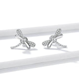 925 Sterling Silver Dragonfly Stud Earrings for Women Insect Fashion Statement  Jewelry