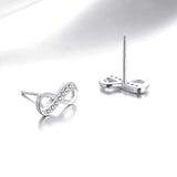 S925 Sterling Silver Fashion Personality Micro-Inlay 8 Word Earrings Jewelry Cross-Border Exclusive