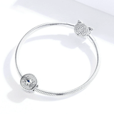 925 Sterling Silver Fine Jewelry For Women Star in Eye Round Beads Charm fit Bracelet Jewelry Accessories