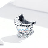 925 Sterling Silver Cute Baby Carriage Charm For DIY Bracelet Fashion Jewelry For Women