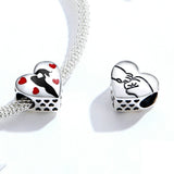 925 Sterling Silver Heart Shape Charm For DIY Bracelet Precious Jewelry For Women