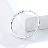 S925 sterling silver stackable single ring white gold plated ring