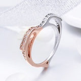 S925 Sterling Silver Ocean Elf Ring White Gold Plated and Rose Gold Plated Cubic Zirconia Ring