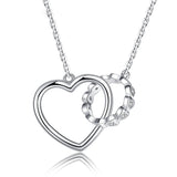 Luxury Clear CZ double Heart shape chain necklace