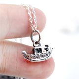 Ladies Sailboat Jewelry Necklace Silver Wholesale Zirconia Necklace
